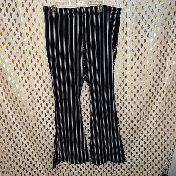 Striped flared leggings pinstripe stretchy size XXL 2XL - Picture 1 of 3